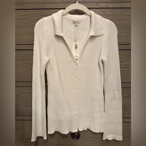 Z Supply Sea Salt Ribbed Polo Cardigan - size S